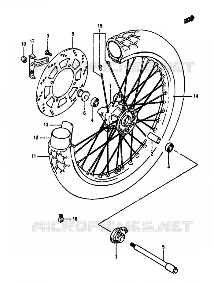 VOORWIEL Suzuki MOTO 650 DR 1990  DR650RSL(L/M)
