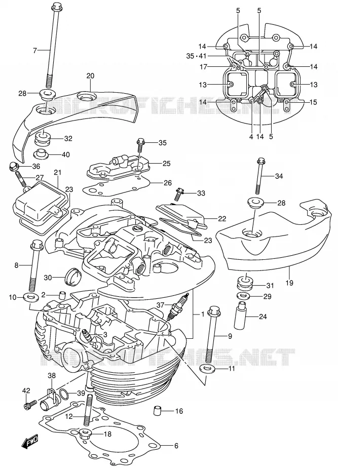 ACHTER CILINDERKOP Suzuki MOTO 800 VOLUSIA 2003  VL800ZK3(E2)