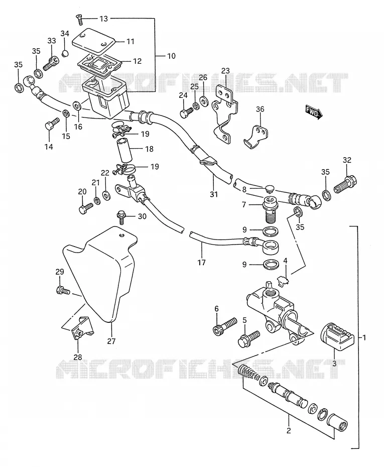 ACHTER HOOFDREMCILINDER Suzuki MOTO 1400 INTRUDER 1991  VS1400GLFM(E28)