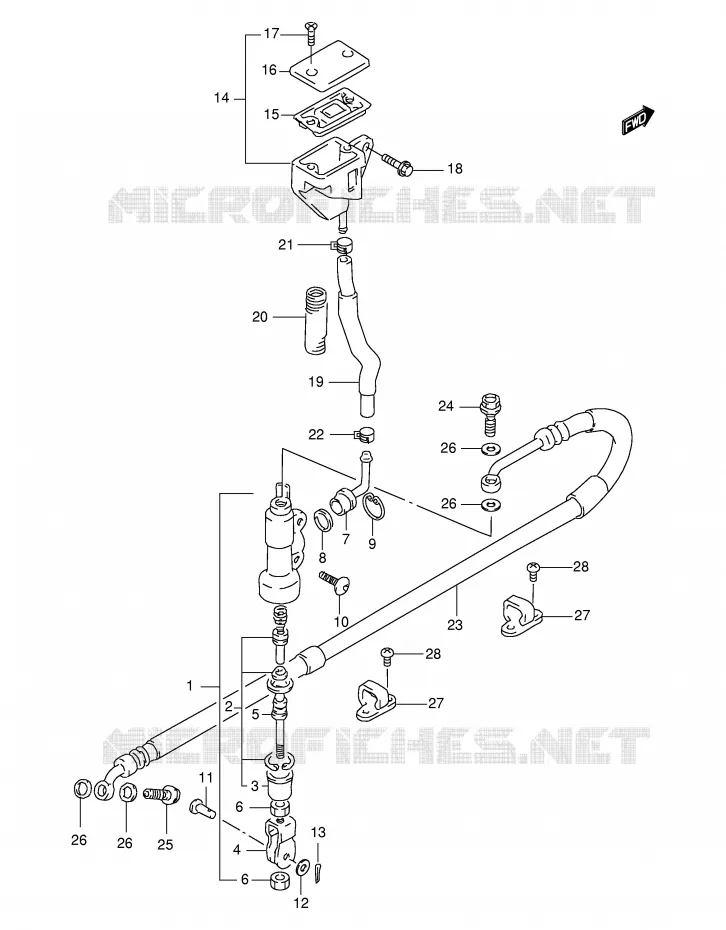 ACHTER HOOFDREMCILINDER Suzuki MOTO 650 FREEWIND 1998  XF650UW(E2)