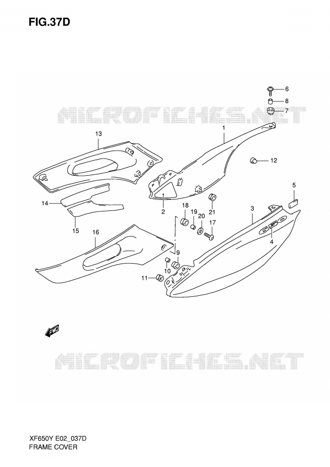 ACHTER KUIP  (MODELE K1) Suzuki MOTO 650 FREEWIND 2001  XF650K1(E2)