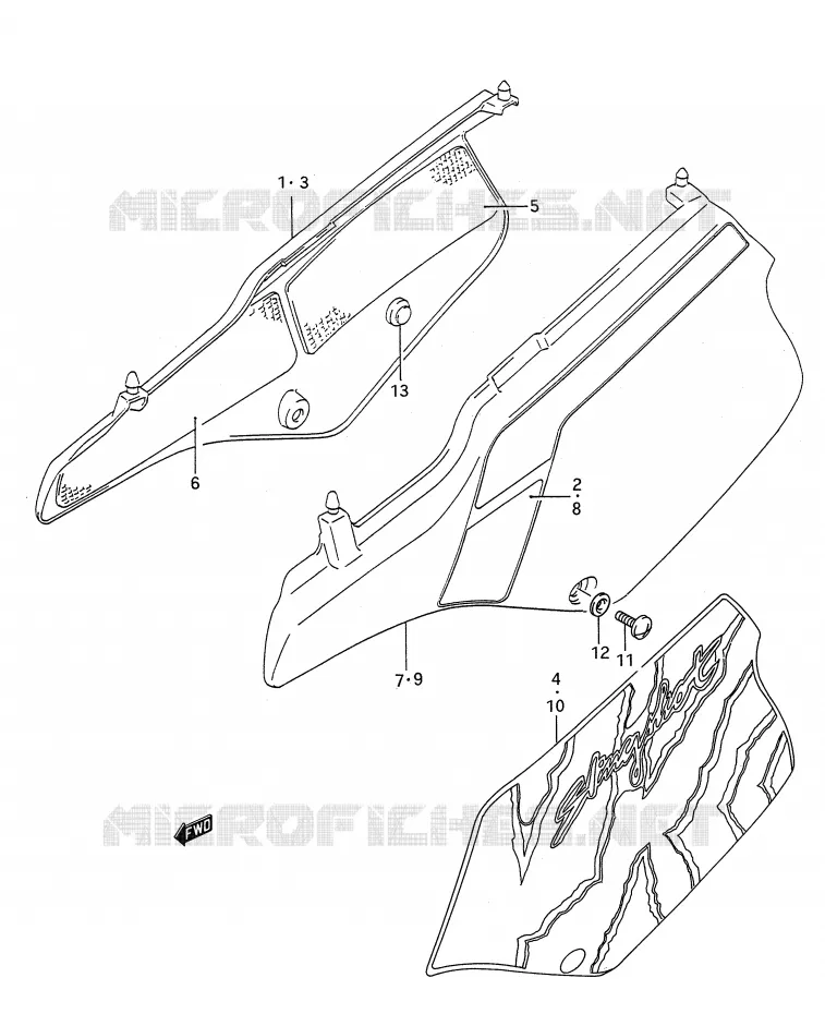 ACHTER KUIP  (MODELE M/N) Suzuki MOTO 200 TS-R 1992  TS200RN(E28)