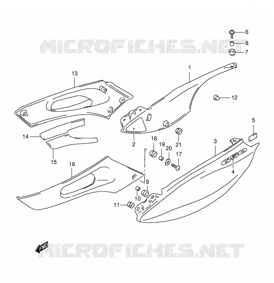 ACHTER KUIP  (MODELE V) Suzuki MOTO 650 FREEWIND 1998  XF650W(E2)