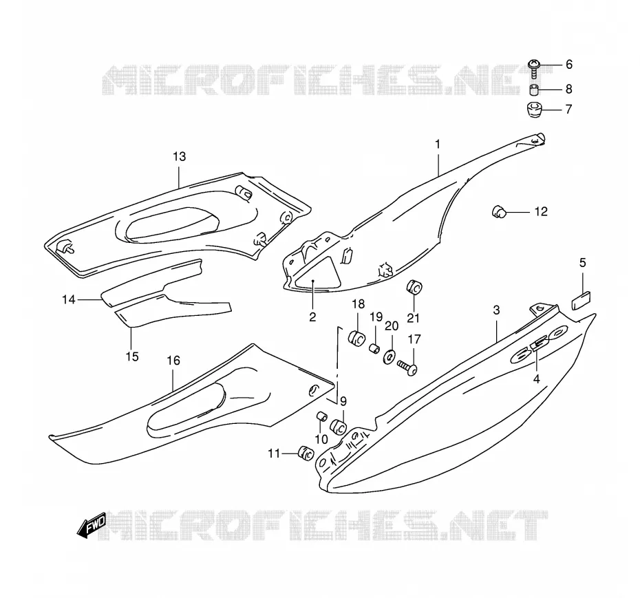 ACHTER KUIP  (MODELE W) Suzuki MOTO 650 FREEWIND 2000  XF650UY(E2)