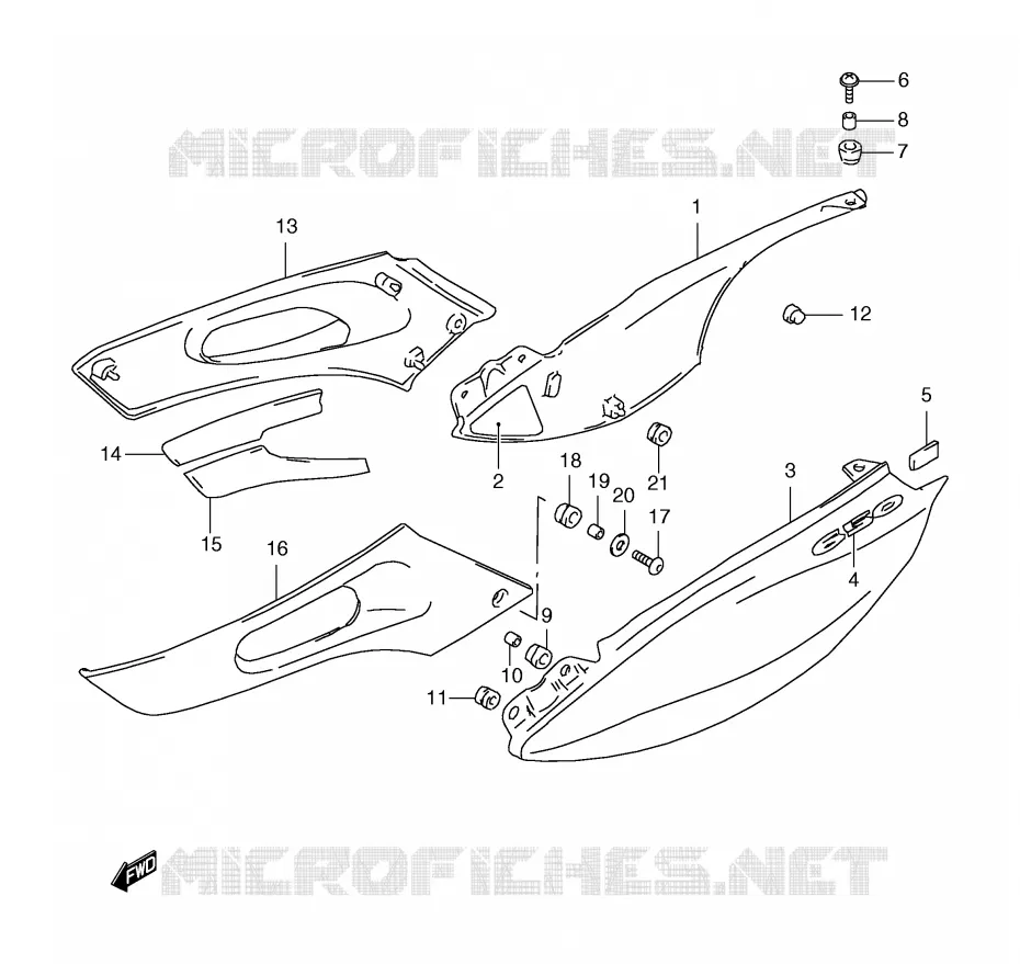 ACHTER KUIP  (MODELE Y) Suzuki MOTO 650 FREEWIND 1999  XF650UX(E2)
