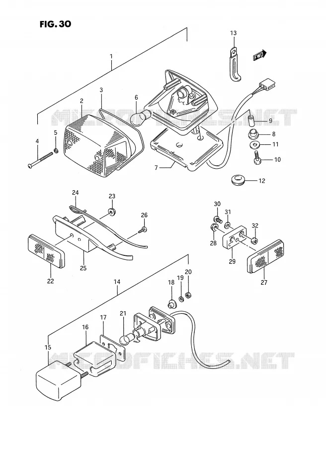ACHTERLICHT (MODELE H/J/K/L/M/N/P/R) Suzuki MOTO 1400 INTRUDER 1991  VS1400GLFM(E2)