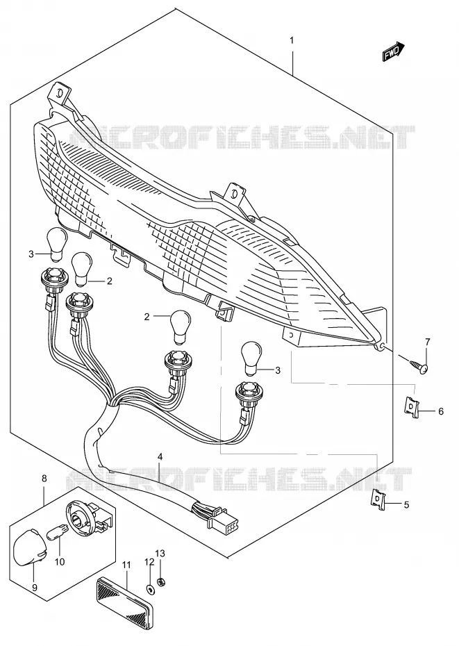 ACHTERLICHT (MODELE K2/K3) Suzuki SCOOTER 150 BURGMAN 2004  UH150K4(P19)