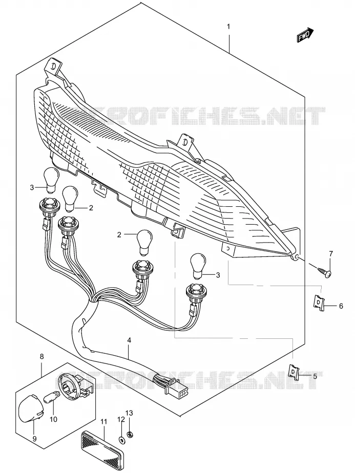 ACHTERLICHT (MODELE K4/K5) Suzuki SCOOTER 150 BURGMAN 2004  UH150K4(P19)