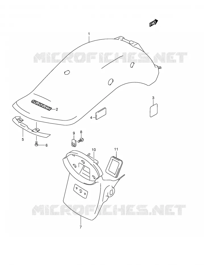 ACHTERSPATBORD Suzuki MOTO 800 MARAUDER 2004  VZ800K4(E3/E28)