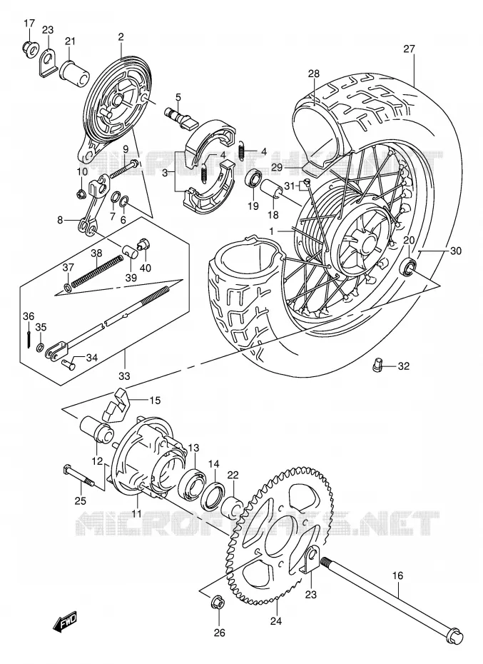 ACHTERWIEL Suzuki MOTO 125 INTRUDER 2003  VL125K3(E2)