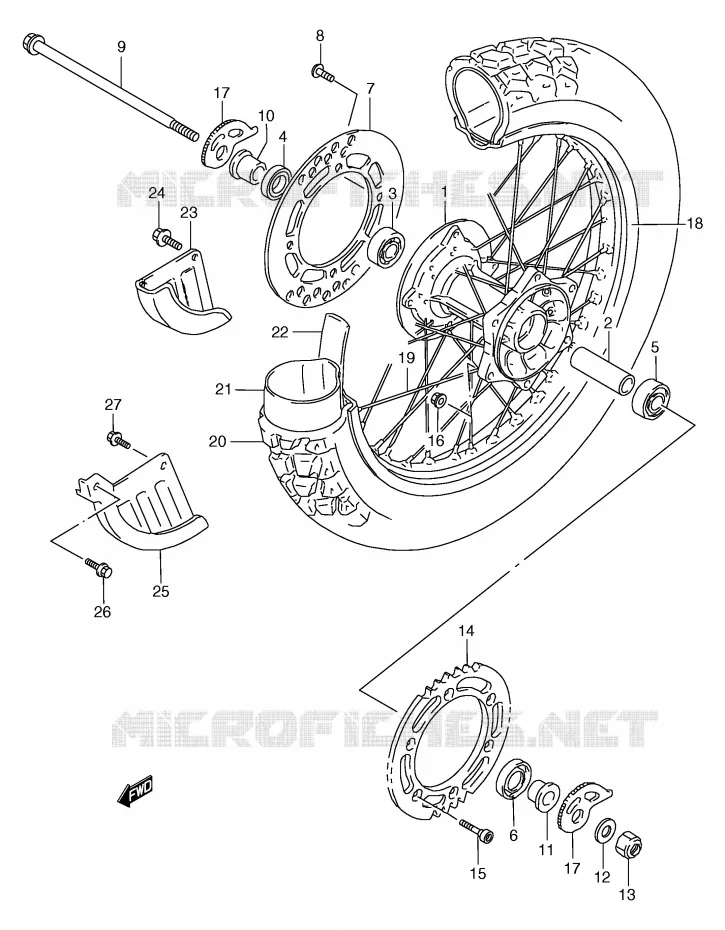 ACHTERWIEL Suzuki MOTO 125 TS-R 1990  TS125RL(E2)