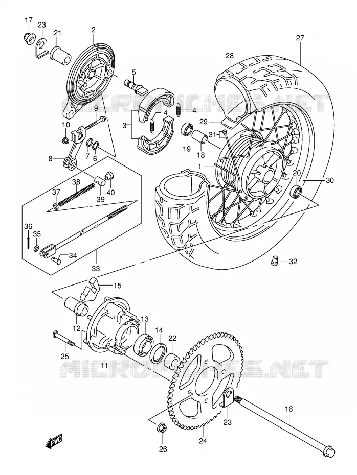 ACHTERWIEL Suzuki MOTO 250 INTRUDER 2004  VL250K4(E2)
