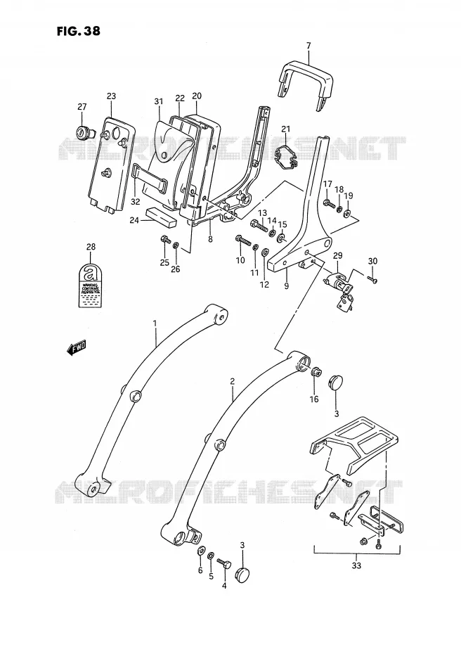 BACKREST (MODELE H/J/L/M/N/P/R) Suzuki MOTO 1400 INTRUDER 1991  VS1400GLFM(E2)