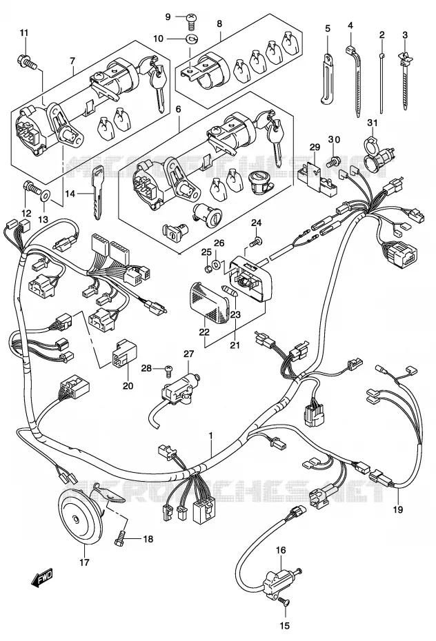 BEDRADING (MODELE K4/K5) Suzuki SCOOTER 150 BURGMAN 2005  UH150K5(P19)