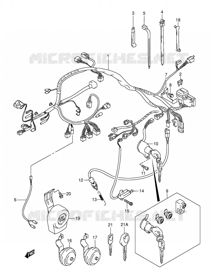 BEDRADING (MODELE Y/K1/K2) Suzuki MOTO 1500 INTRUDER 2001  VL1500K1(E2)