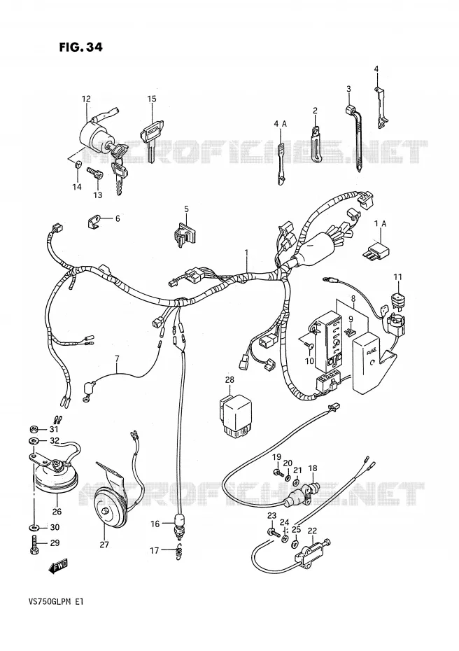 BEDRADING Suzuki MOTO 750 INTRUDER 1986  VS750GLFG(E1)