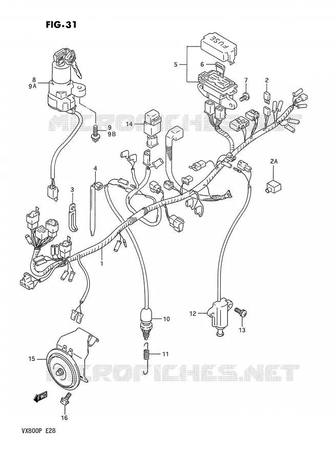 BEDRADING Suzuki MOTO 800 VX 1993  VX800P(E28)