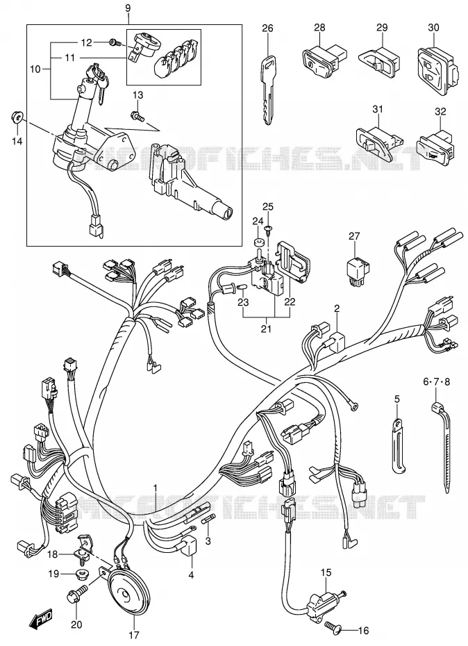 BEDRADING Suzuki SCOOTER 150 UE 2001  UE150CTK1(P19)