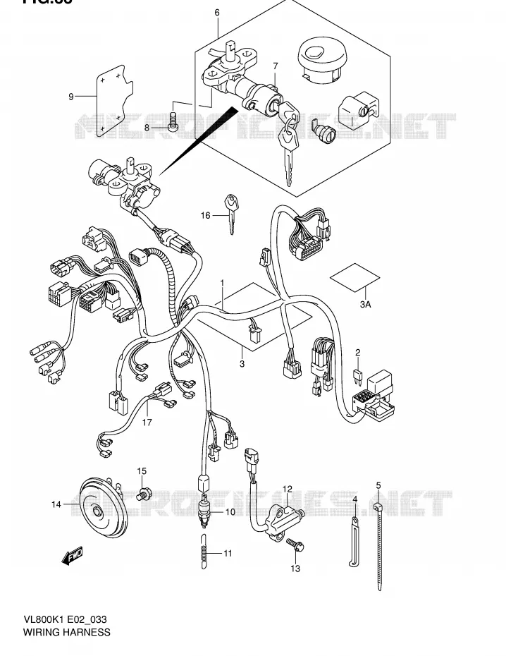 BEDRADING (VL800K1/K2) Suzuki MOTO 800 VOLUSIA 2001  VL800K1(E2)