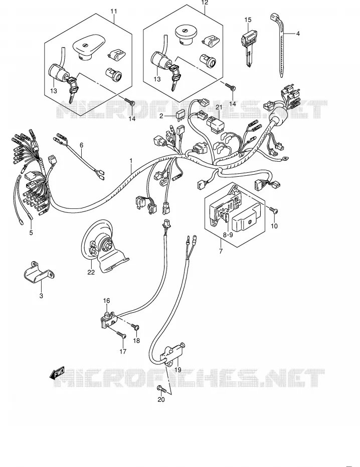 BEDRADING (VS1400K5) Suzuki MOTO 1400 INTRUDER 2007  VS1400K7(E3/E28)