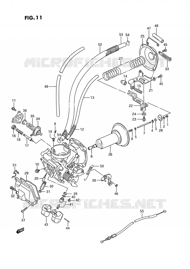 CARBURATOR (FRONT)(MODELE H/J/K/L/M/N/P/R) Suzuki MOTO 1400 INTRUDER 1990  VS1400GLFL(E2)
