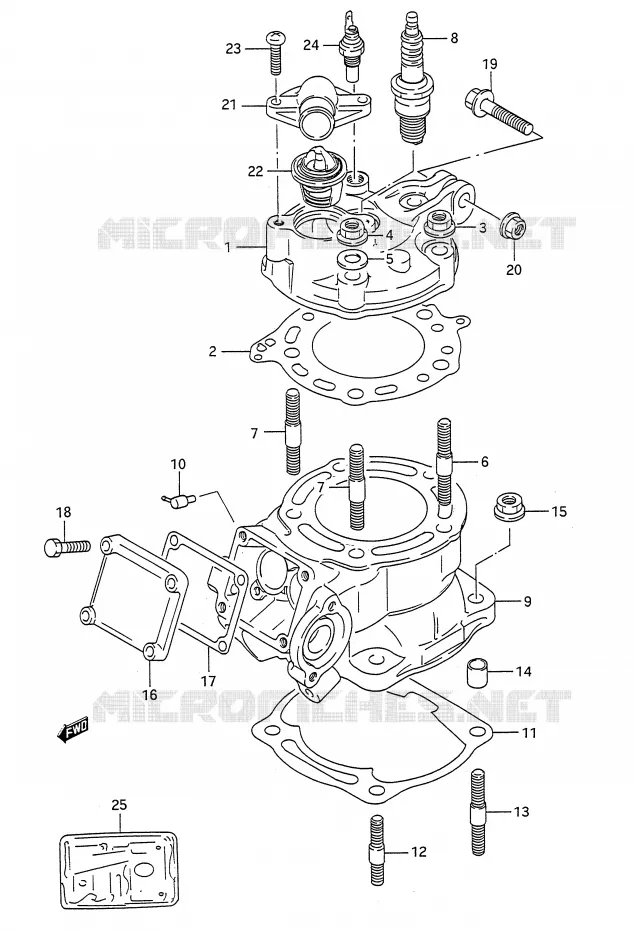 CILINDER Suzuki MOTO 200 TS-R 1993  TS200RP(E28)