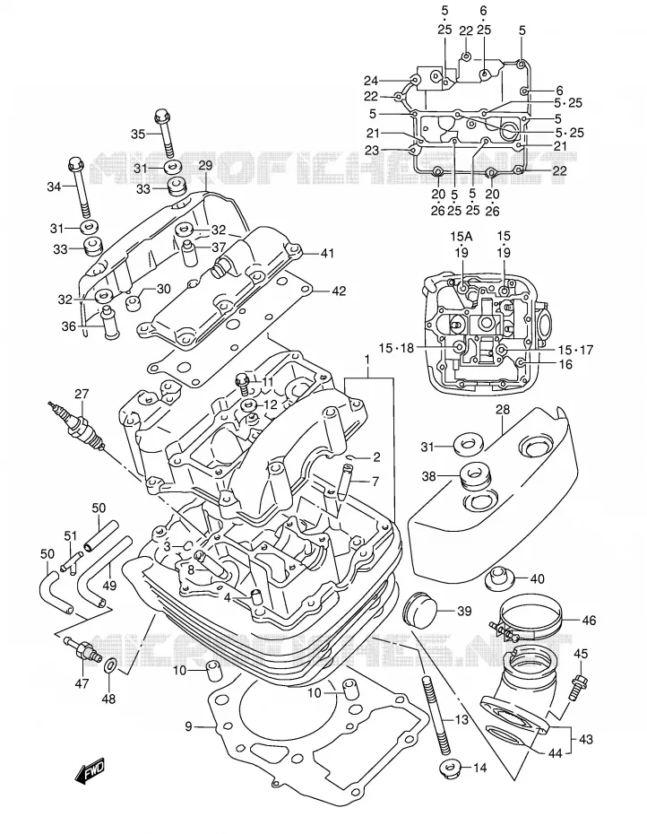 CILINDERKOP (AVT)(MODELE K1/K2/K3/K4) Suzuki MOTO 1500 INTRUDER 2014  VL1500K3(E2)