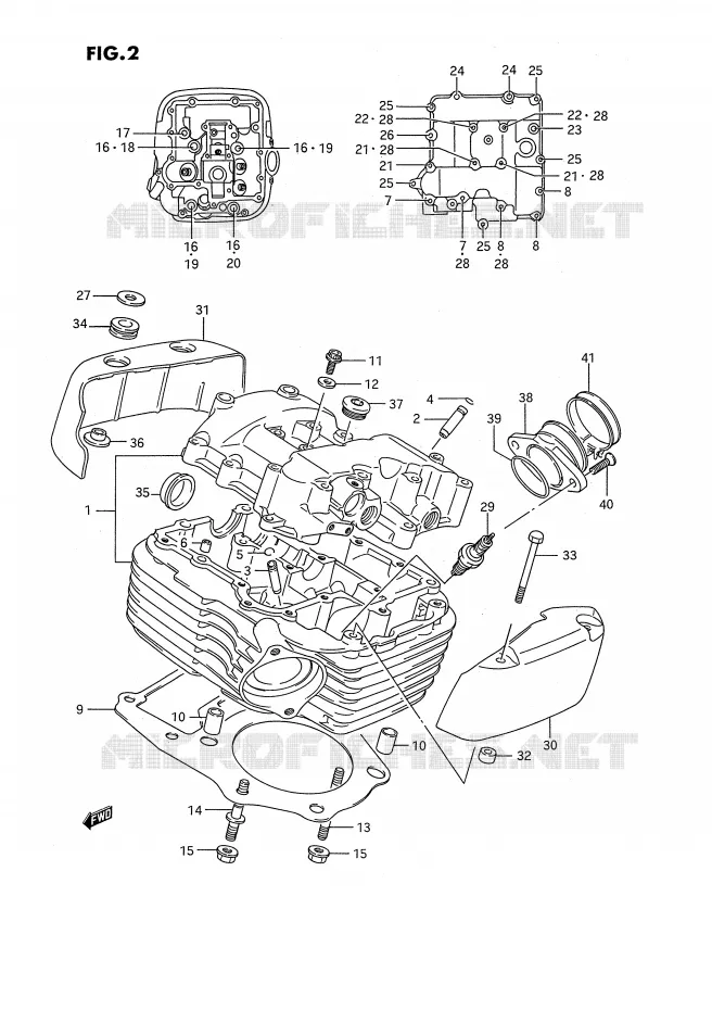 CILINDERKOP (REAR) Suzuki MOTO 1400 INTRUDER 1987  VS1400GLPH(E2)