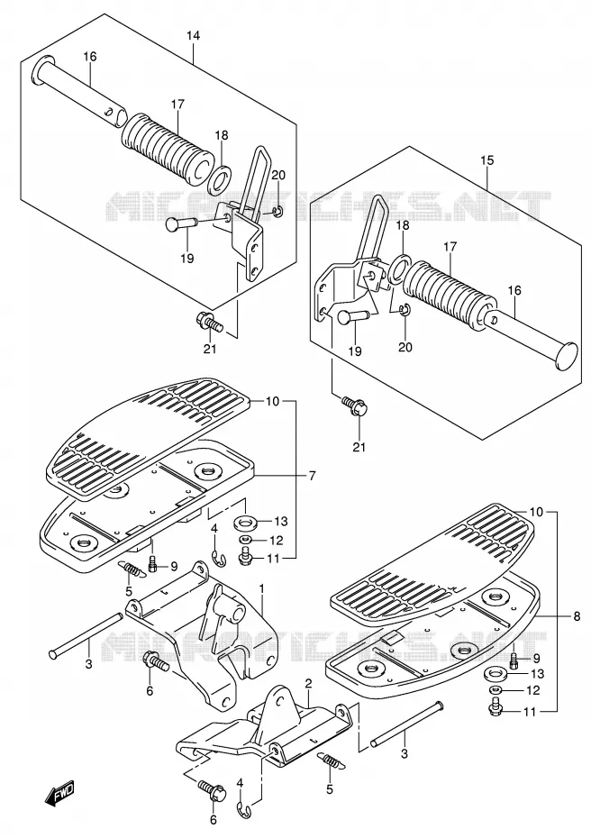 FOOTREST (MODELE K5) Suzuki MOTO 800 VOLUSIA 2003  VL800ZK3(E2)