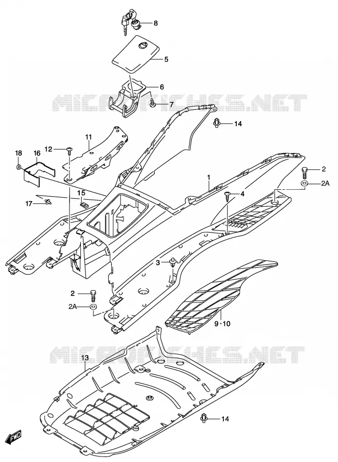FOOTREST Suzuki SCOOTER 150 BURGMAN 2004  UH150K4(P19)