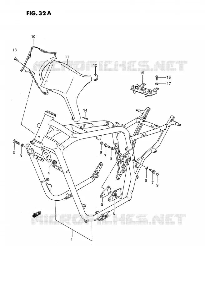 FRAME (MODELE K/L/M/N/P/R) Suzuki MOTO 1400 INTRUDER 1988  VS1400GLPJ(E2)