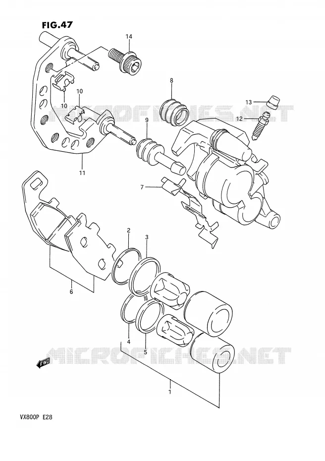 FRONT CALIPER Suzuki MOTO 800 VX 1992  VX800N(E28)