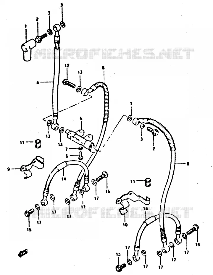 FRONT REMSLANG Suzuki MOTO 650 XN85-T 1983  XN85D