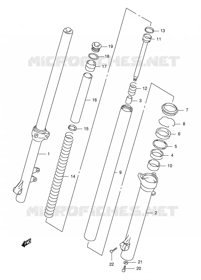 FRONT SCHOKDEMPER Suzuki MOTO 650 FREEWIND 1998  XF650UW(E2)