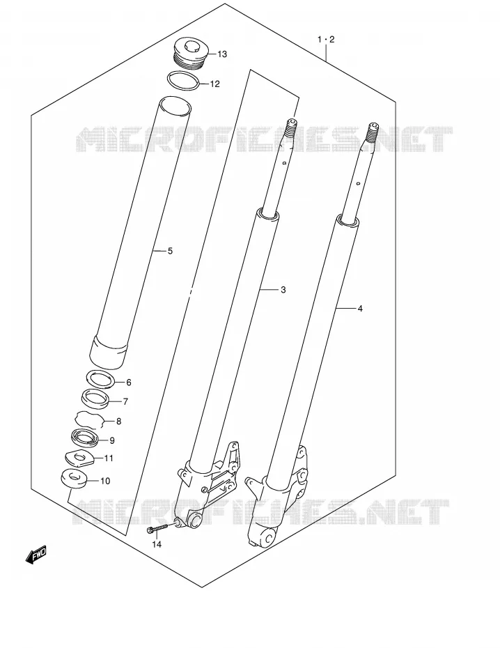 FRONT SCHOKDEMPER Suzuki MOTO 800 MARAUDER 2004  VZ800K4(E3/E28)