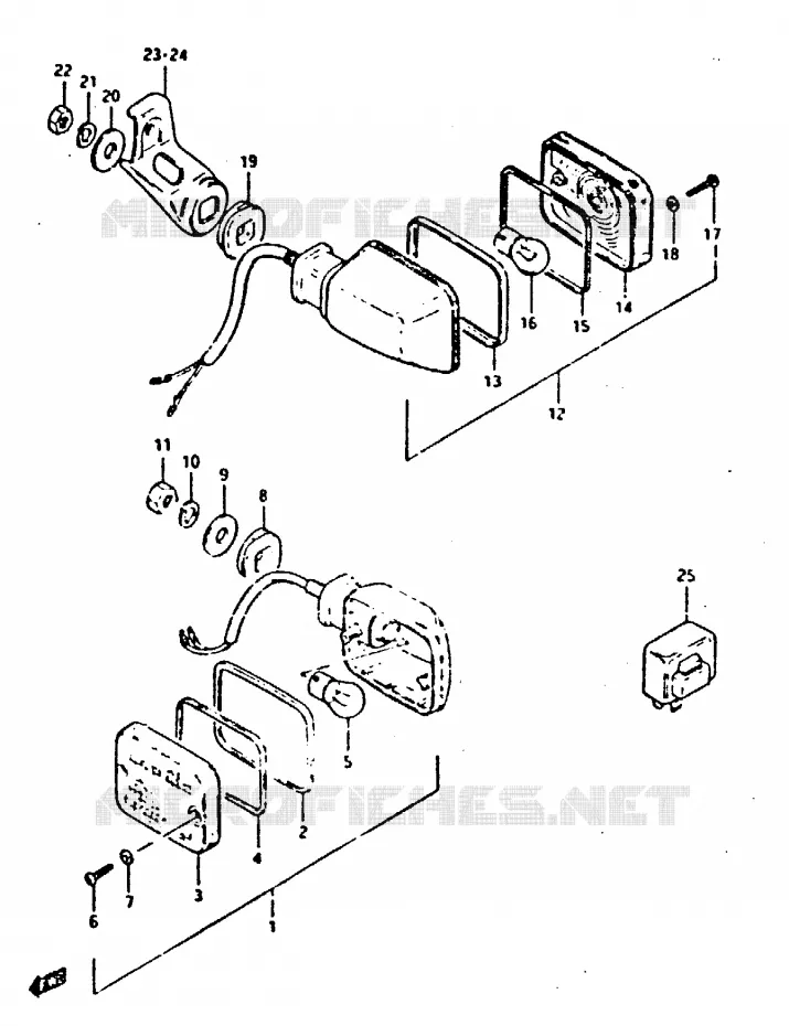 INDICATOREN (E2, E4, E17, E21, E34) Suzuki MOTO 650 XN85-T 1983  XN85D