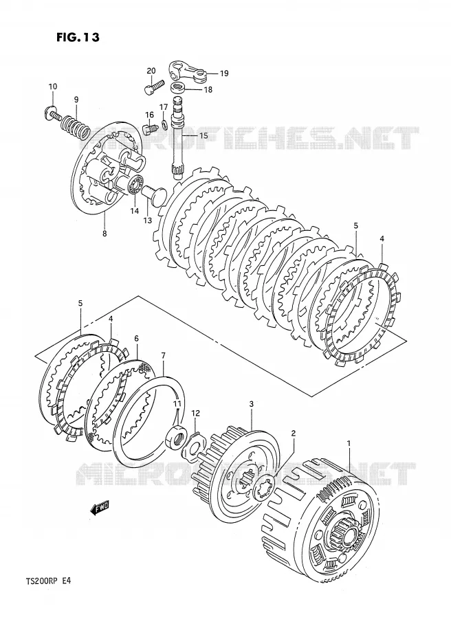 KOPPELING Suzuki MOTO 200 TS-R 1992  TS200RN(E4)