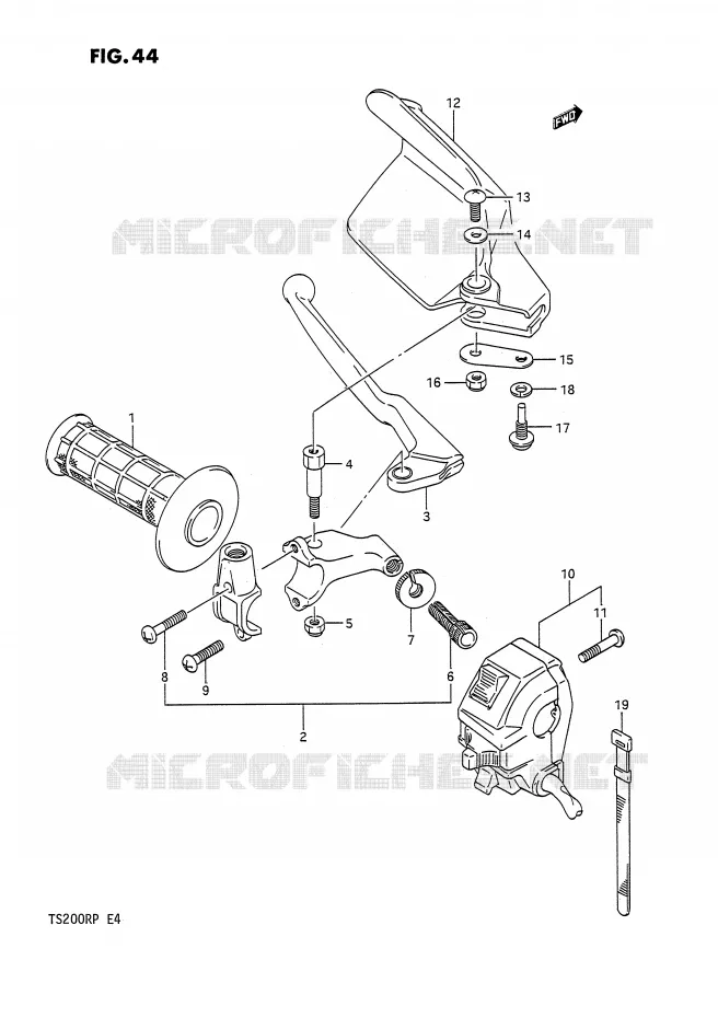 LINKER HANDGREEP Suzuki MOTO 200 TS-R 1993  TS200RP(E4)