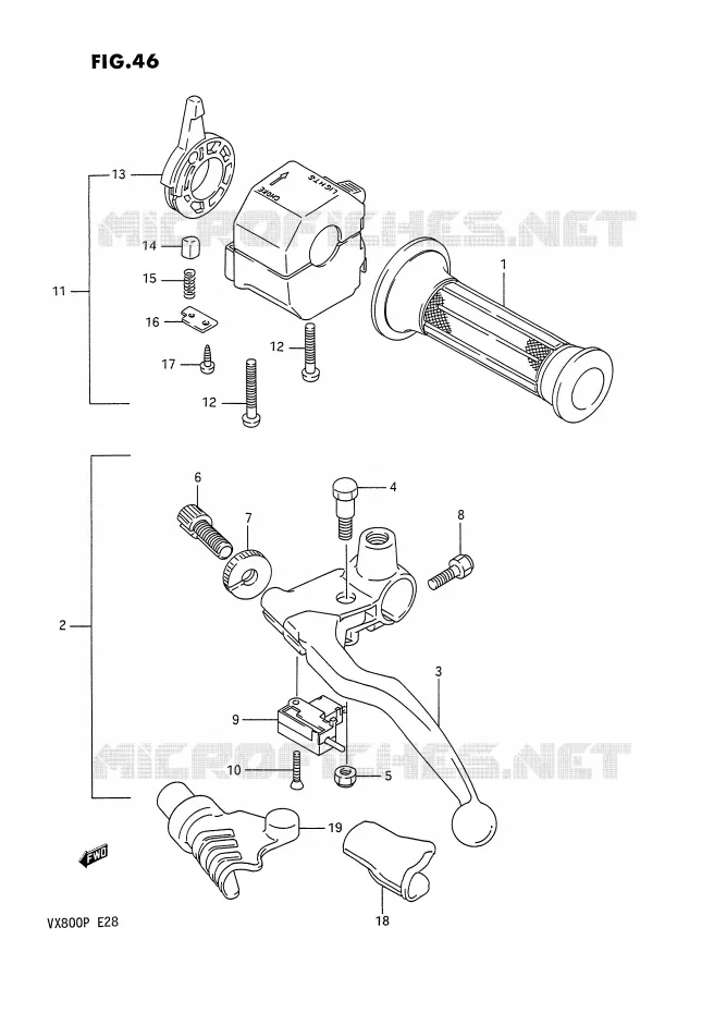 LINKER HANDGREEP Suzuki MOTO 800 VX 1990  VX800L(E28)