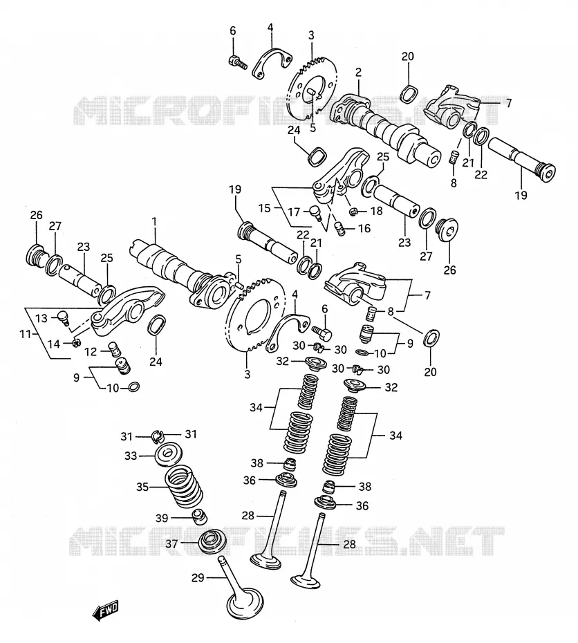 NOKKENAS - VALVES Suzuki MOTO 1400 INTRUDER 1995  VS1400GLFS(E28)