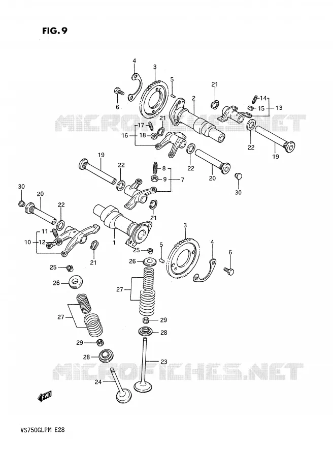NOKKENAS - VALVES Suzuki MOTO 750 INTRUDER 1987  VS750GLPH(E28)