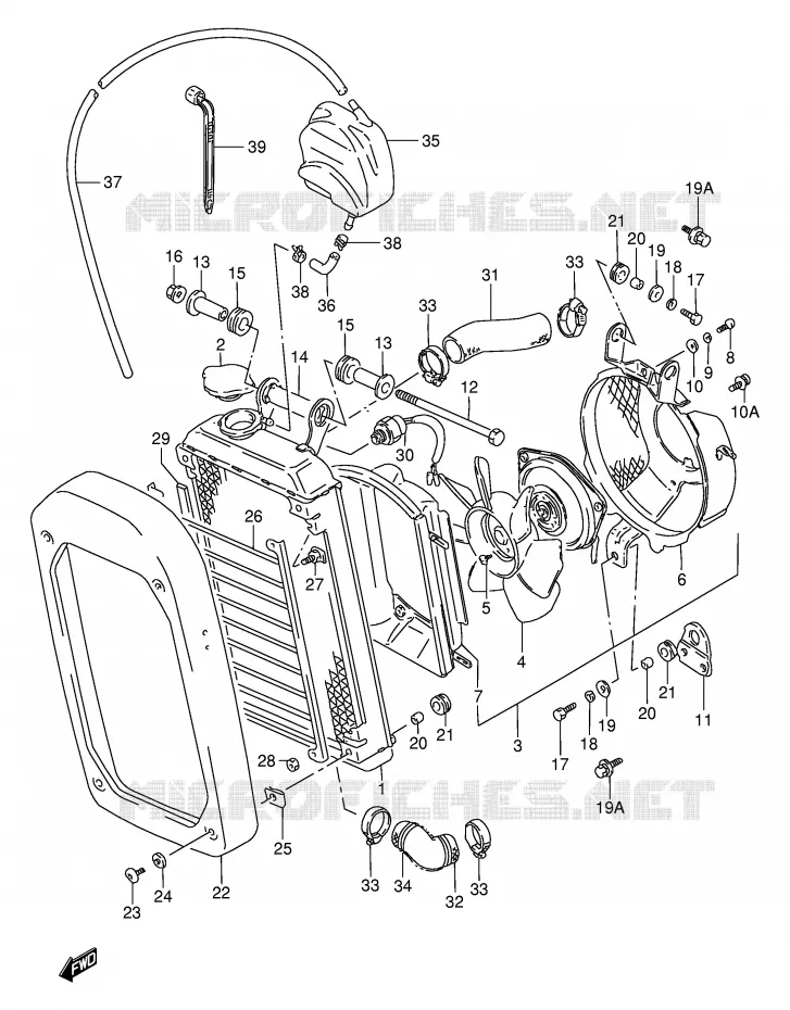 RADIATOR Suzuki MOTO 800 INTRUDER 1993  VS800GLP(E28)