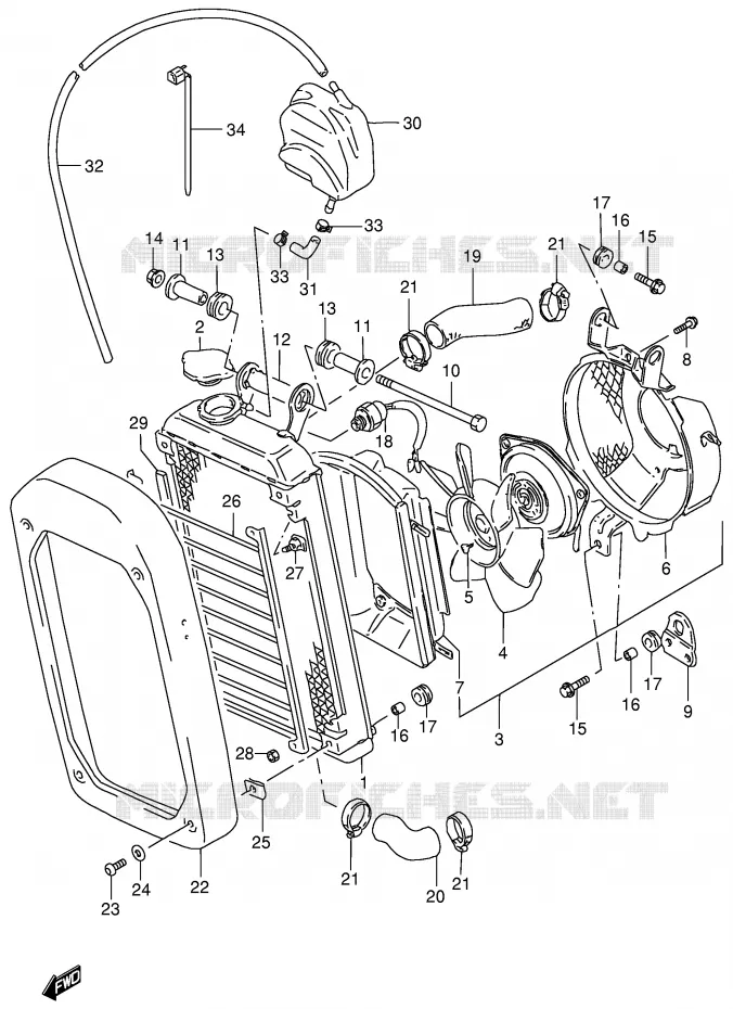 RADIATOR Suzuki MOTO 800 INTRUDER 1999  VS800GLX(E2)