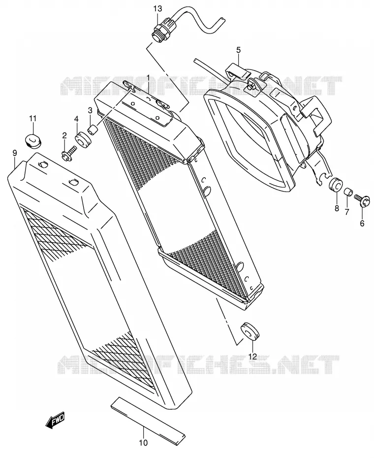RADIATOR Suzuki MOTO 800 VOLUSIA 2003  VL800ZK3(E2)