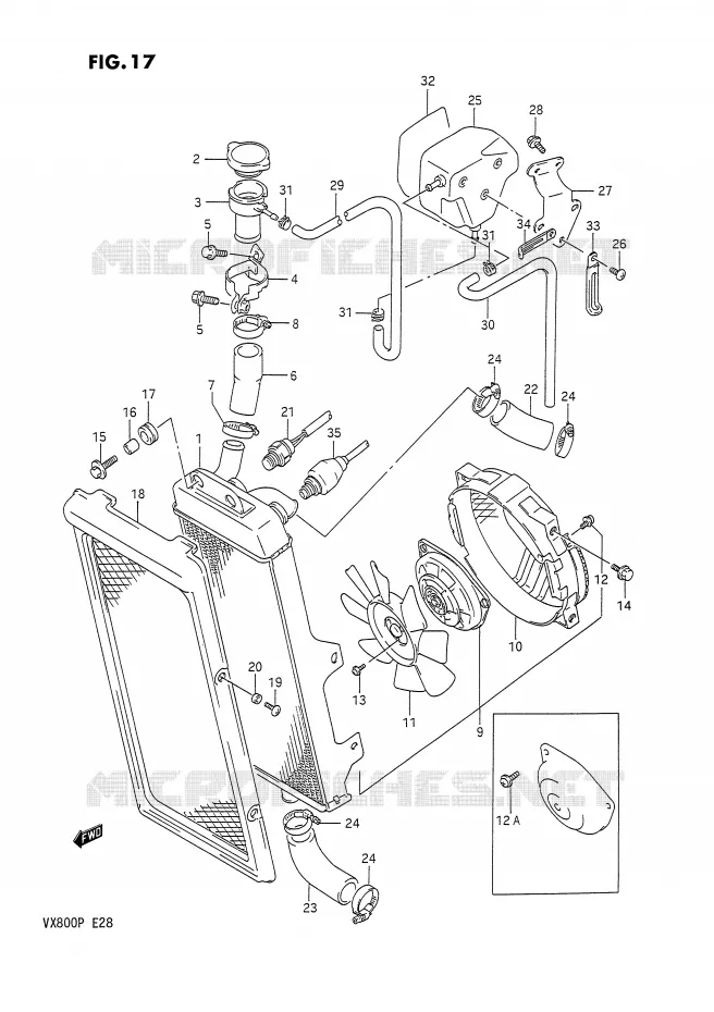 RADIATOR Suzuki MOTO 800 VX 1993  VX800P(E28)