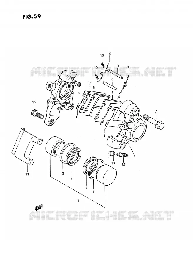 REAR CALIPER (MODELE H/J/K/L/M/N) Suzuki MOTO 1400 INTRUDER 1989  VS1400GLPK(E2)