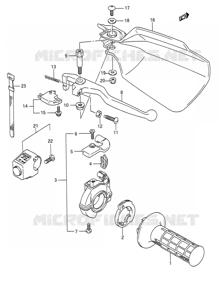 RIGHT SWITCH - HANDGREEP Suzuki MOTO 200 TS-R 1992  TS200RN(E28)