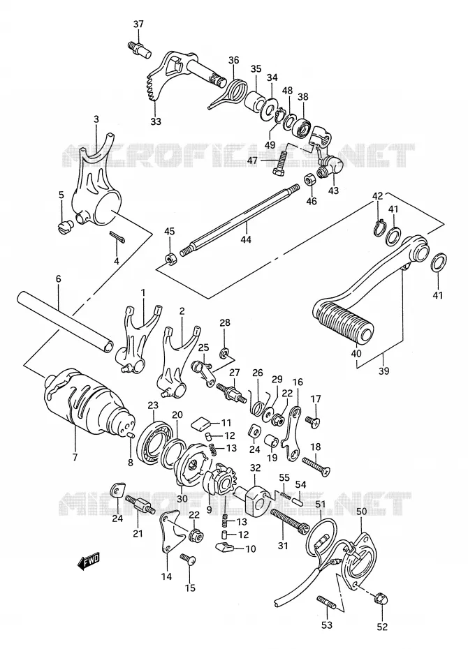 SCHAKELEN ASSY (MODELE R/S) Suzuki MOTO 1400 INTRUDER 1988  VS1400GLPJ(E28)