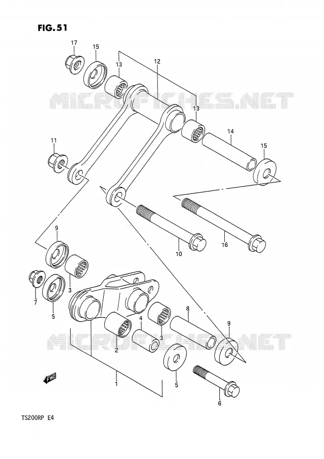 SCHOKBREKER AANEENSCHAKELING Suzuki MOTO 200 TS-R 1993  TS200RP(E4)