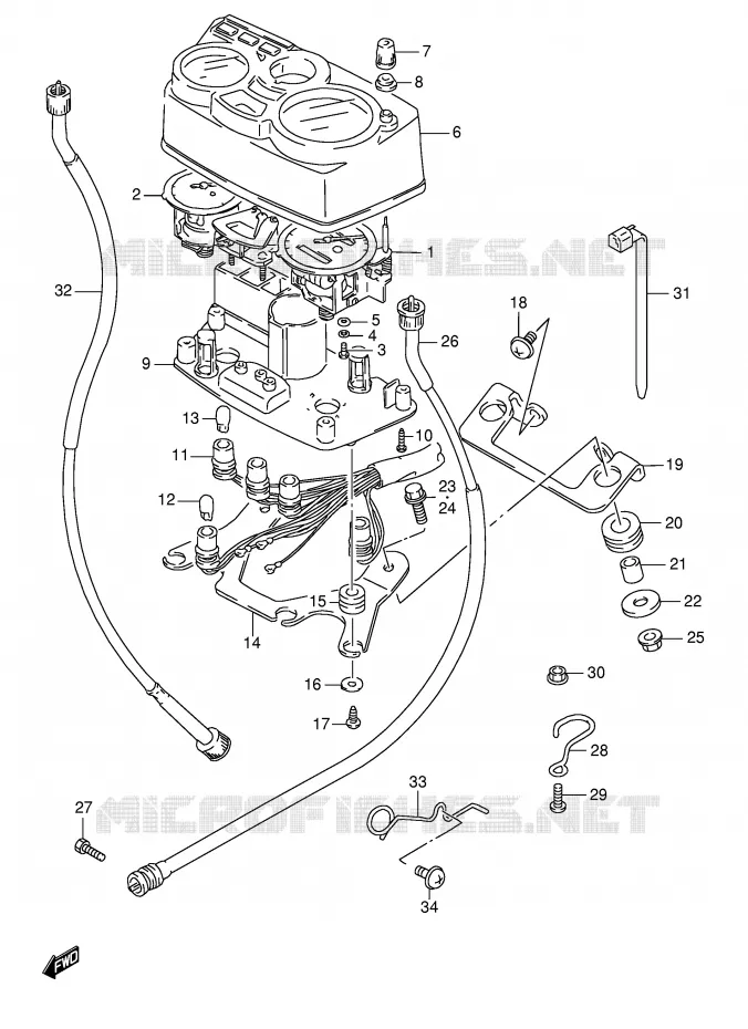 SNELHEIDSMETER (MODELE R P9) Suzuki MOTO 125 TS-ER 1994  TS125ERCR(E1)